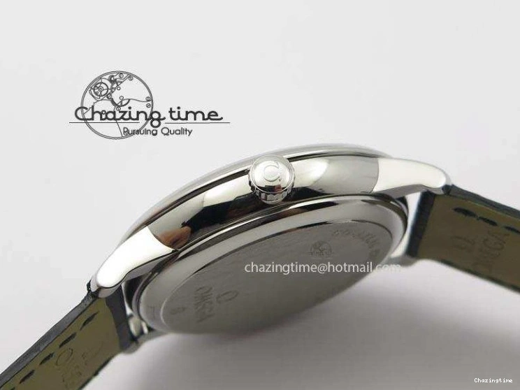 0404 Flexible De Ville MK 1:1 Best Edition SS White Dial On Black Leather Asian Seagull T1701 (Sec@6) 8244